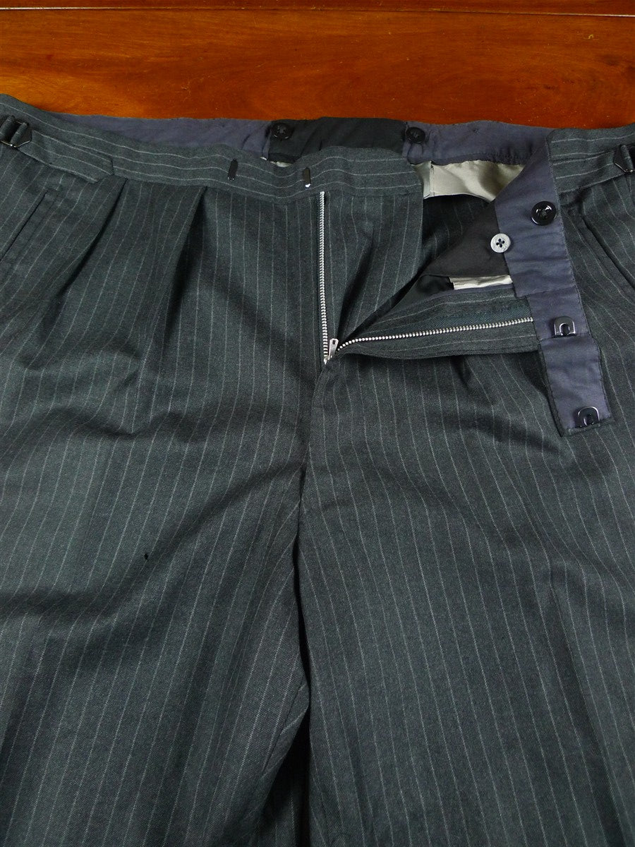 26/0348 maurice sedwell 2005 savile row bespoke grey rope-stripe wool & cashmere d/b suit 45 short