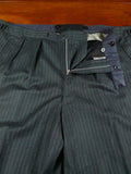 26/0348 maurice sedwell 2005 savile row bespoke grey rope-stripe wool & cashmere d/b suit 45 short