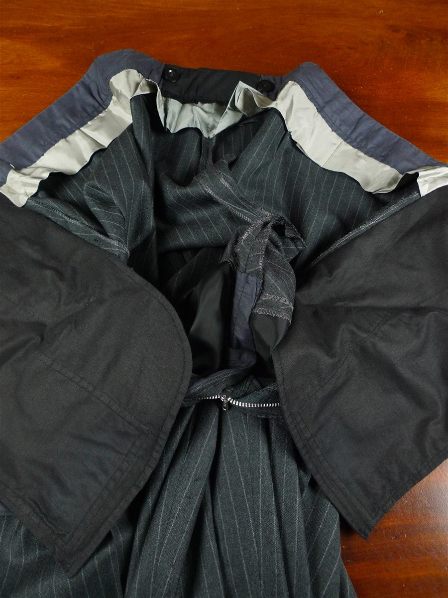26/0348 maurice sedwell 2005 savile row bespoke grey rope-stripe wool & cashmere d/b suit 45 short