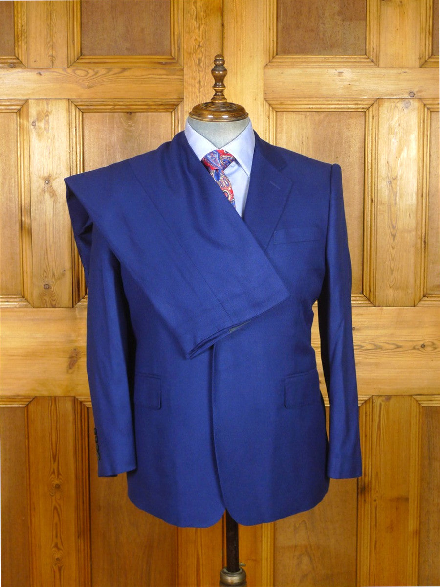 26/0366 immaculate oliver brown chelsea mtm blue wool & cashmere 3-piece suit (rrp £2000) 41 short