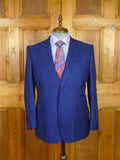 26/0366 immaculate oliver brown chelsea mtm blue wool & cashmere 3-piece suit (rrp £2000) 41 short
