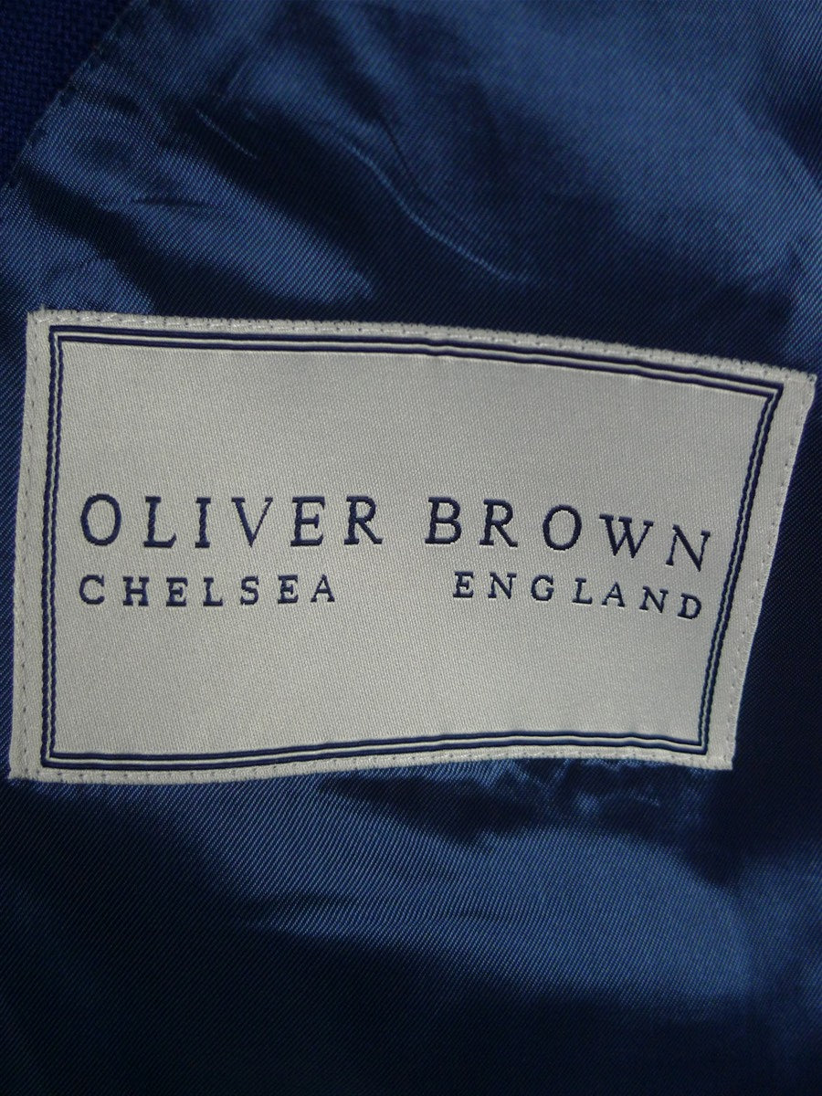 26/0366 immaculate oliver brown chelsea mtm blue wool & cashmere 3-piece suit (rrp £2000) 41 short