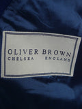 26/0366 immaculate oliver brown chelsea mtm blue wool & cashmere 3-piece suit (rrp £2000) 41 short