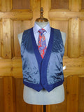 26/0366 immaculate oliver brown chelsea mtm blue wool & cashmere 3-piece suit (rrp £2000) 41 short