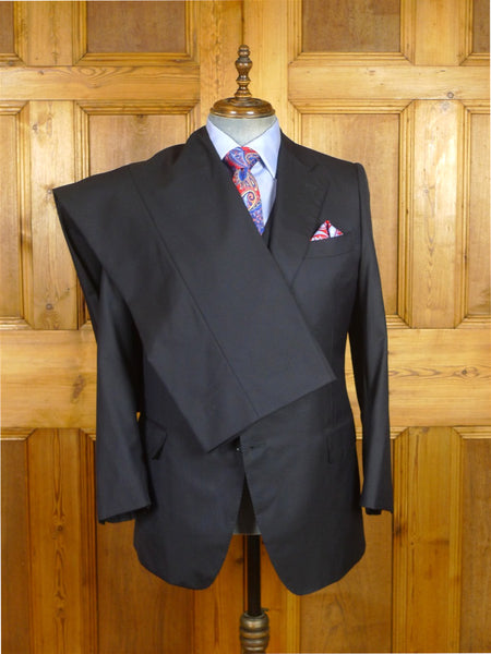 26/0372 immaculate gio genco mayfair italian bespoke navy blue super 150s luxury wool 3-piece suit 41 regular