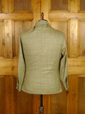 26/0380 luis herrera spanish bespoke green / amber wp check unstructured tweed jacket 40 short