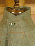 26/0380 luis herrera spanish bespoke green / amber wp check unstructured tweed jacket 40 short