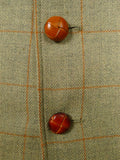 26/0380 luis herrera spanish bespoke green / amber wp check unstructured tweed jacket 40 short