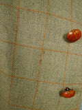 26/0380 luis herrera spanish bespoke green / amber wp check unstructured tweed jacket 40 short