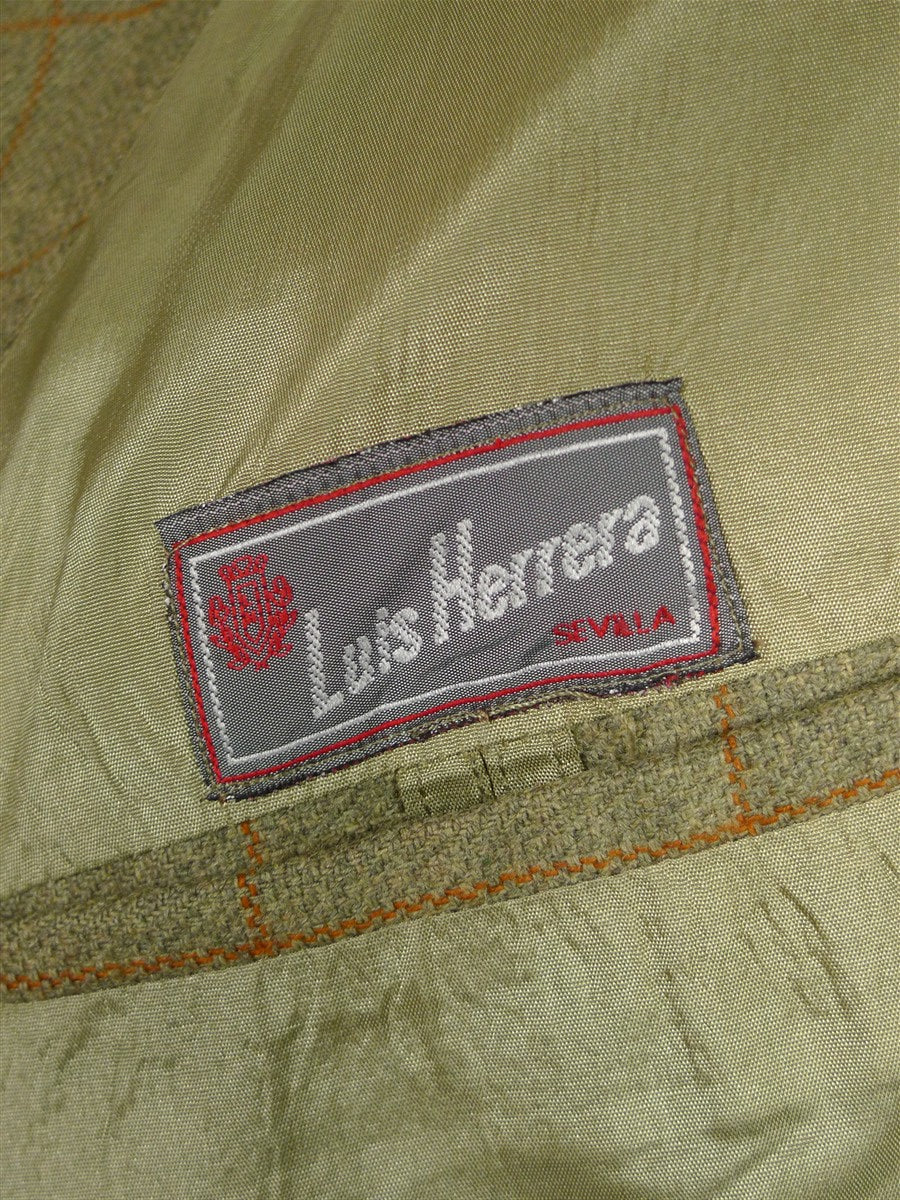 26/0380 luis herrera spanish bespoke green / amber wp check unstructured tweed jacket 40 short