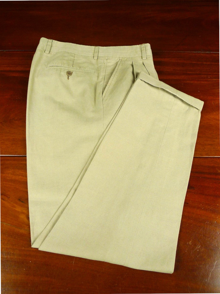 26/0375 bespoke tailored beige linen chino trouser 32 short