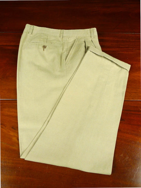 26/0375 bespoke tailored beige linen chino trouser 32 short