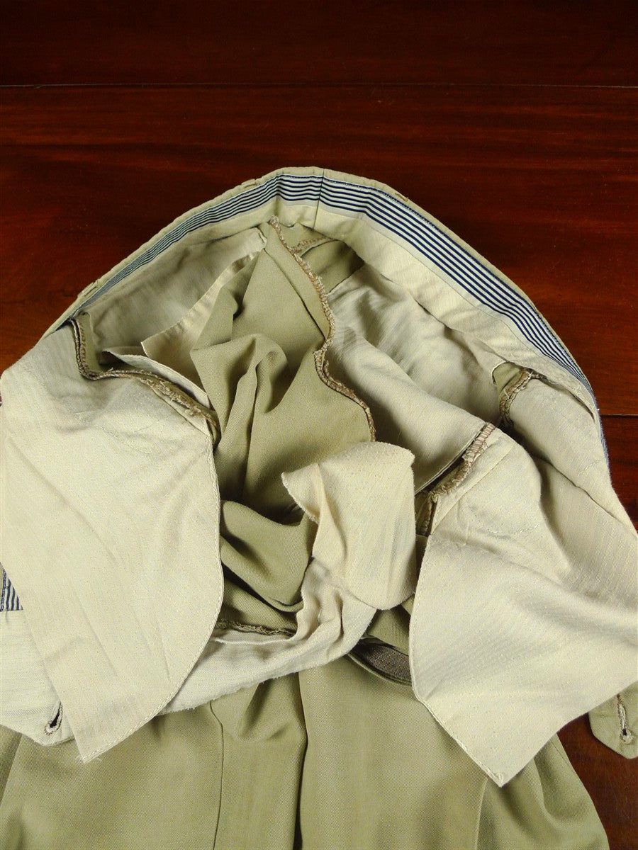 26/0375 bespoke tailored beige linen chino trouser 32 short