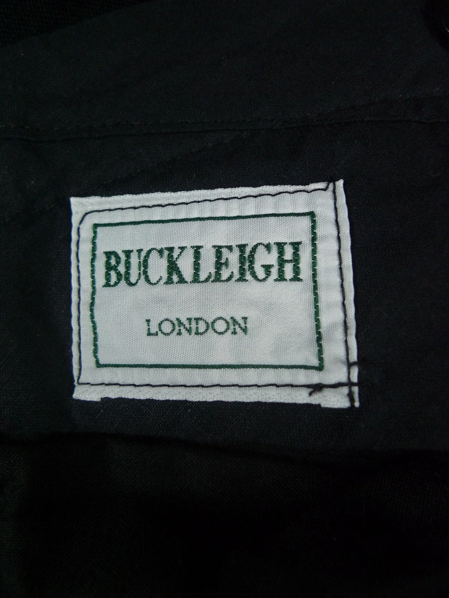 26/0379 immaculate buckleigh london bespoke black barathea wool evening trouser 36
