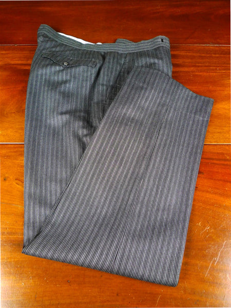 26/0377 immaculate 1992 n. chapman savile row bespoke 'cashmere stripe' worsted high-rise morning trouser 36