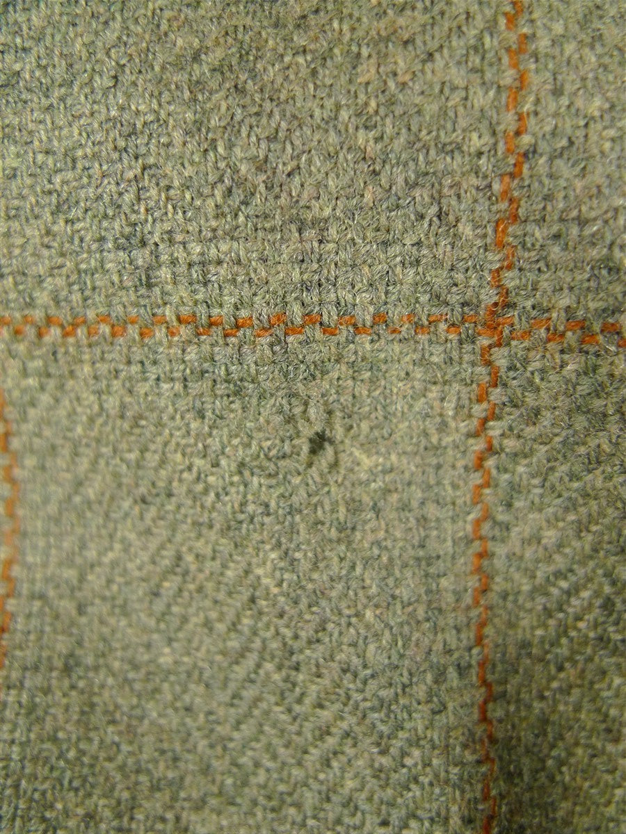 26/0380 luis herrera spanish bespoke green / amber wp check unstructured tweed jacket 40 short