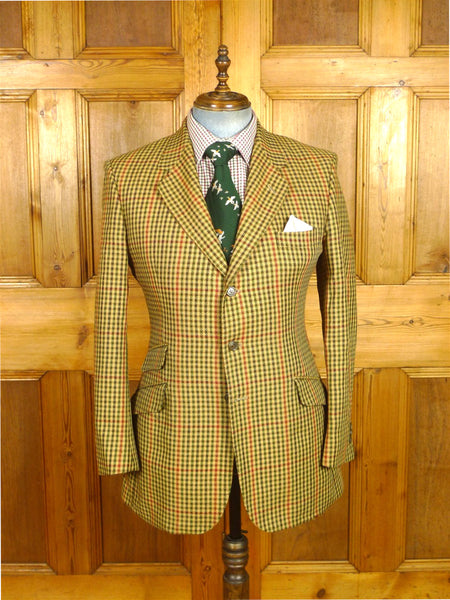 26/0391 vintage john g hardy heavyweight gun check tweed sports jacket 41 regular