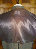 26/0398 genuine 1940s vintage heavyweight grey herringbone tweed full-length overcoat coat 41-42