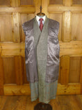 26/0398 genuine 1940s vintage heavyweight grey herringbone tweed full-length overcoat coat 41-42