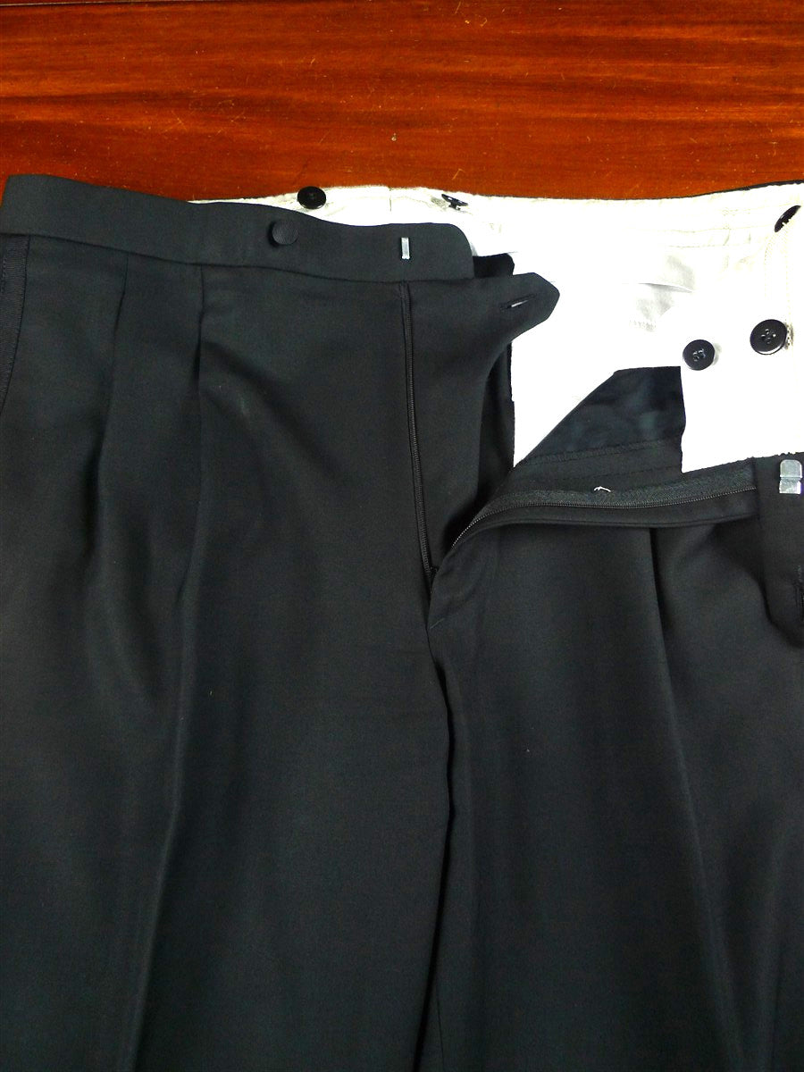 26/0388 italian luxury wool black evening stripe trouser 34