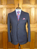 26/0389 lh napoli 2011 italian bespoke blue luxury wool suit w/ horn buttons 42-43 regular to long