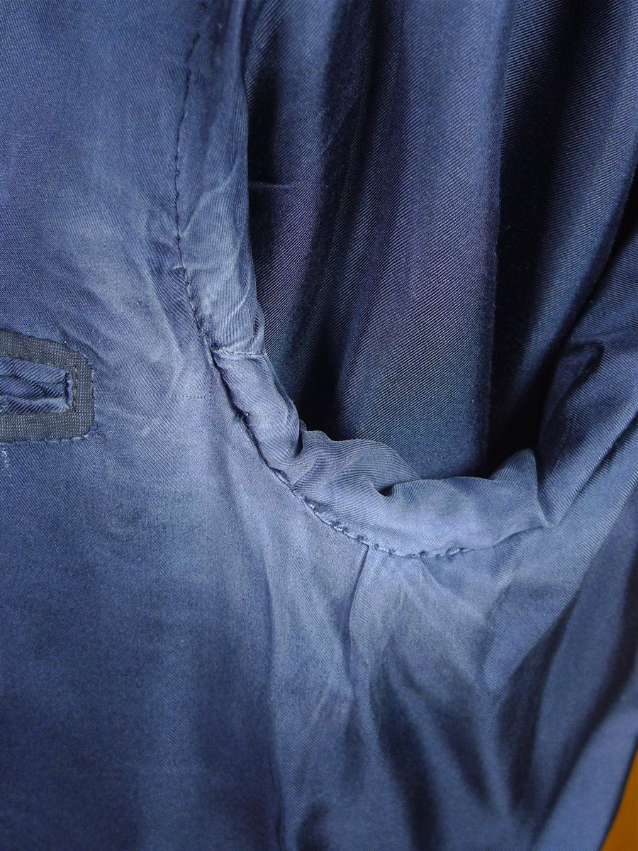 26/0389 lh napoli 2011 italian bespoke blue luxury wool suit w/ horn buttons 42-43 regular to long