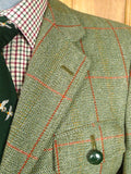 26/0393 near immaculate bladen supasax green / red wp check norfolk style tweed sports jacket 38 short