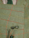 26/0393 near immaculate bladen supasax green / red wp check norfolk style tweed sports jacket 38 short