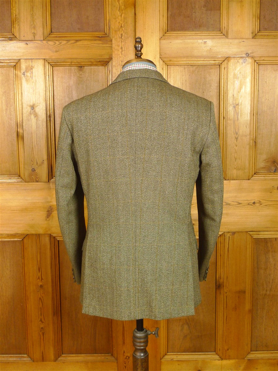 26/0397 vintage john g hardy green / amber wp check tweed jacket & waistcoat 41 regular