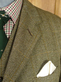 26/0397 vintage john g hardy green / amber wp check tweed jacket & waistcoat 41 regular