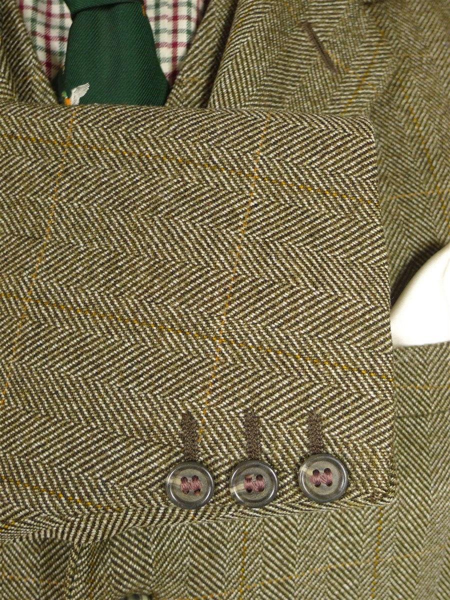 26/0397 vintage john g hardy green / amber wp check tweed jacket & waistcoat 41 regular