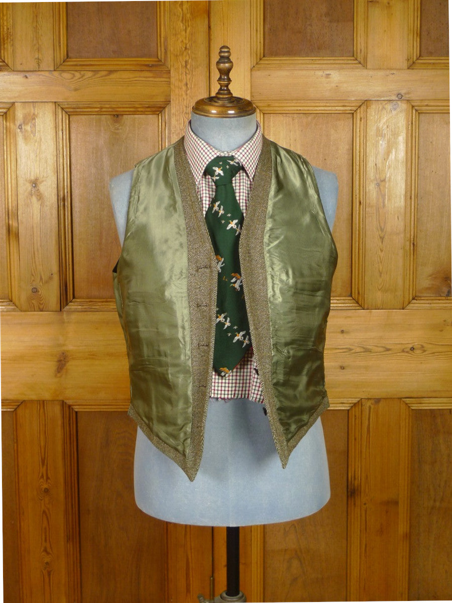 26/0397 vintage john g hardy green / amber wp check tweed jacket & waistcoat 41 regular