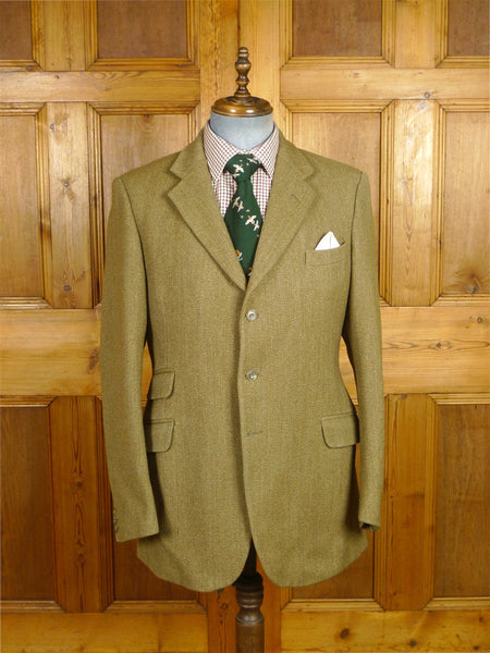26/0414 immaculate john g hardy heavyweight green keepers tweed hacking jacket w/ ghillie collar 40-41 long