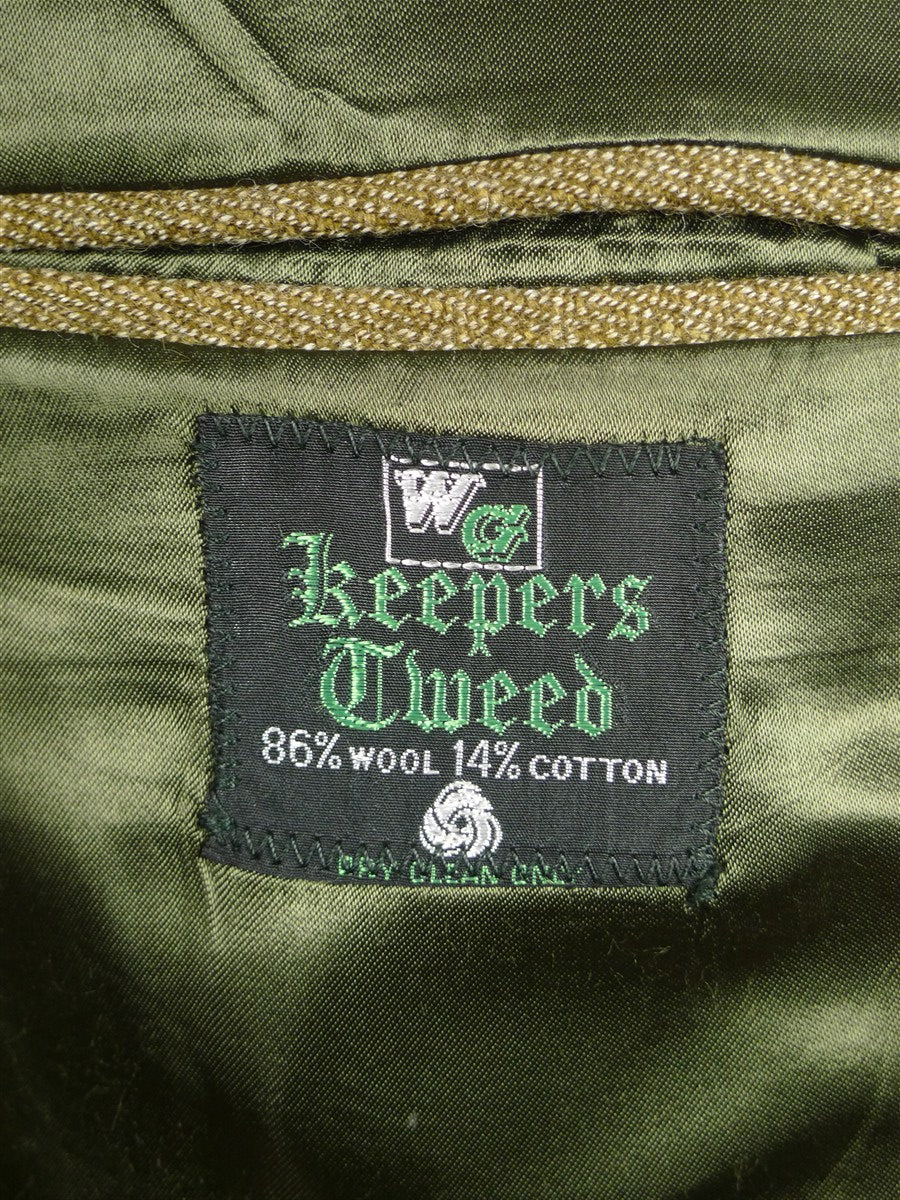 26/0414 immaculate john g hardy heavyweight green keepers tweed hacking jacket w/ ghillie collar 40-41 long