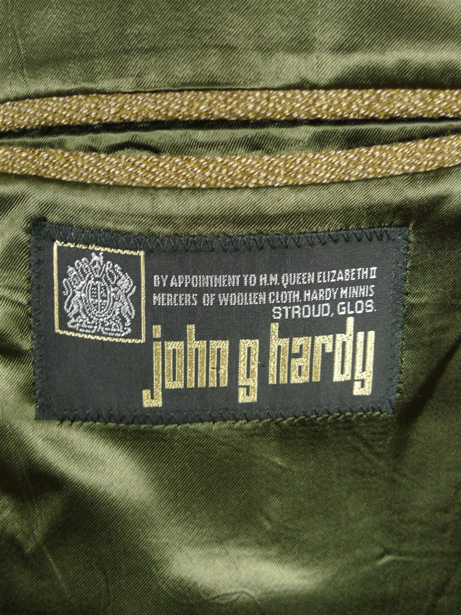 26/0414 immaculate john g hardy heavyweight green keepers tweed hacking jacket w/ ghillie collar 40-41 long