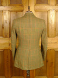26/0425 wonderful vintage harry hall tweed gun check tweed hacking jacket w/ poacher pocket 39-40 regular