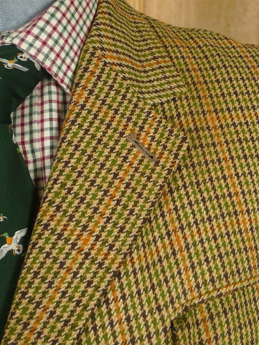 26/0425 wonderful vintage harry hall tweed gun check tweed hacking jacket w/ poacher pocket 39-40 regular
