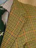 26/0425 wonderful vintage harry hall tweed gun check tweed hacking jacket w/ poacher pocket 39-40 regular