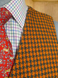 26/0421 wonderful 1950s vintage scottish hebrides tweed amber / teal houndstooth check waistcoat 38-39