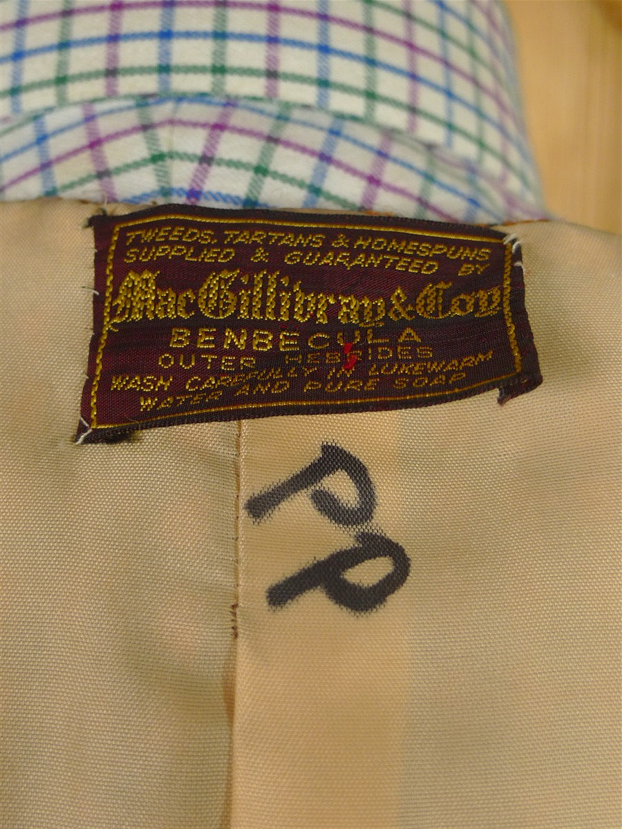 26/0421 wonderful 1950s vintage scottish hebrides tweed amber / teal houndstooth check waistcoat 38-39