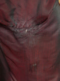 26/0423 wonderful 1967 vintage cyril castle savile row bespoke burgundy red silk dinner / smoking jacket 40 short