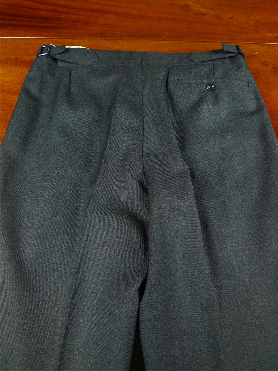 26/0416 excellent 2001 dege & skinner savile row bespoke grey worsted trouser 32