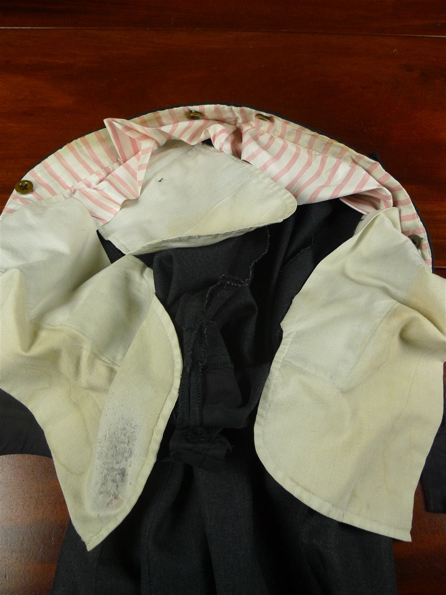 26/0416 excellent 2001 dege & skinner savile row bespoke grey worsted trouser 32