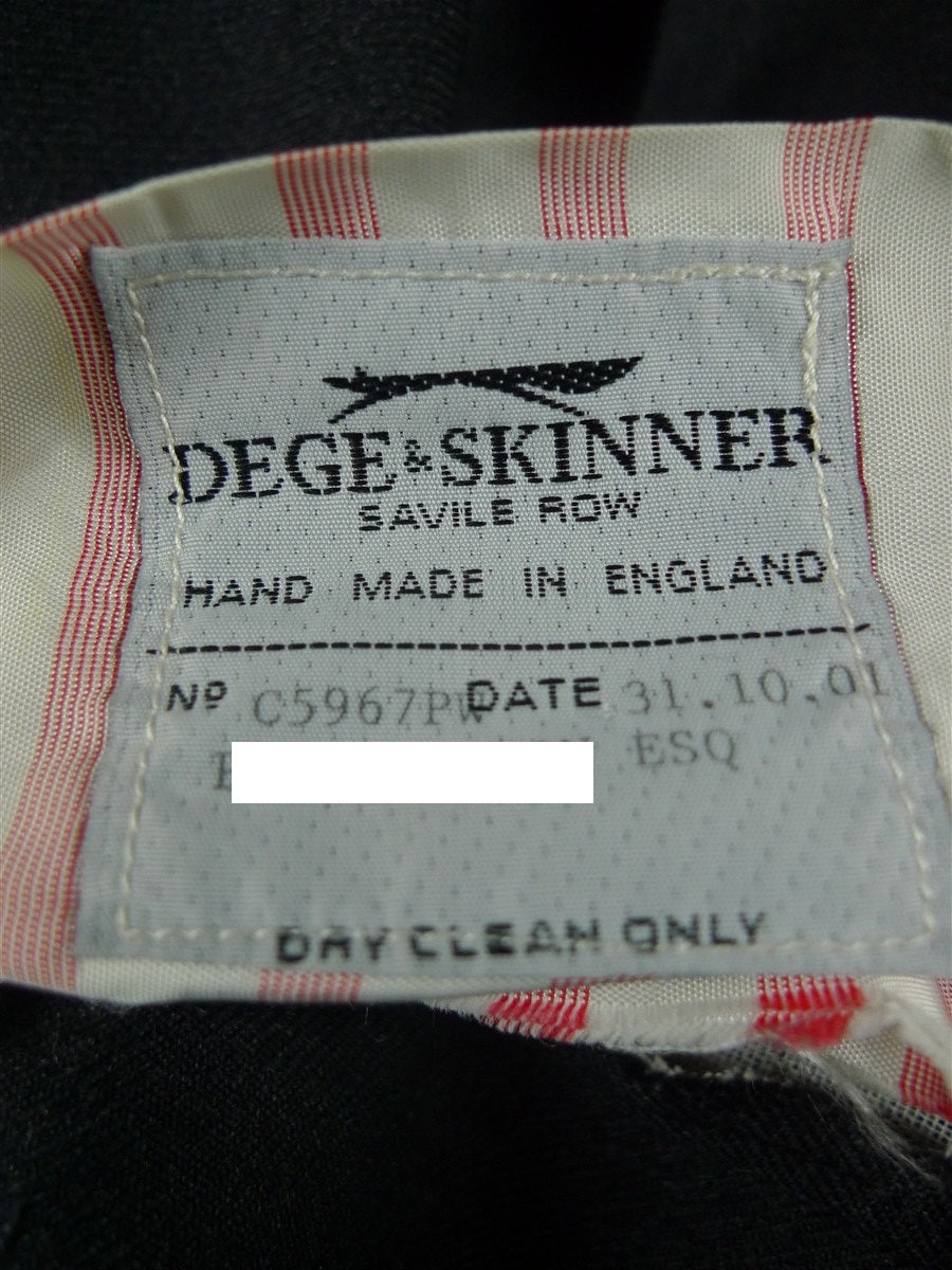 26/0416 excellent 2001 dege & skinner savile row bespoke grey worsted trouser 32