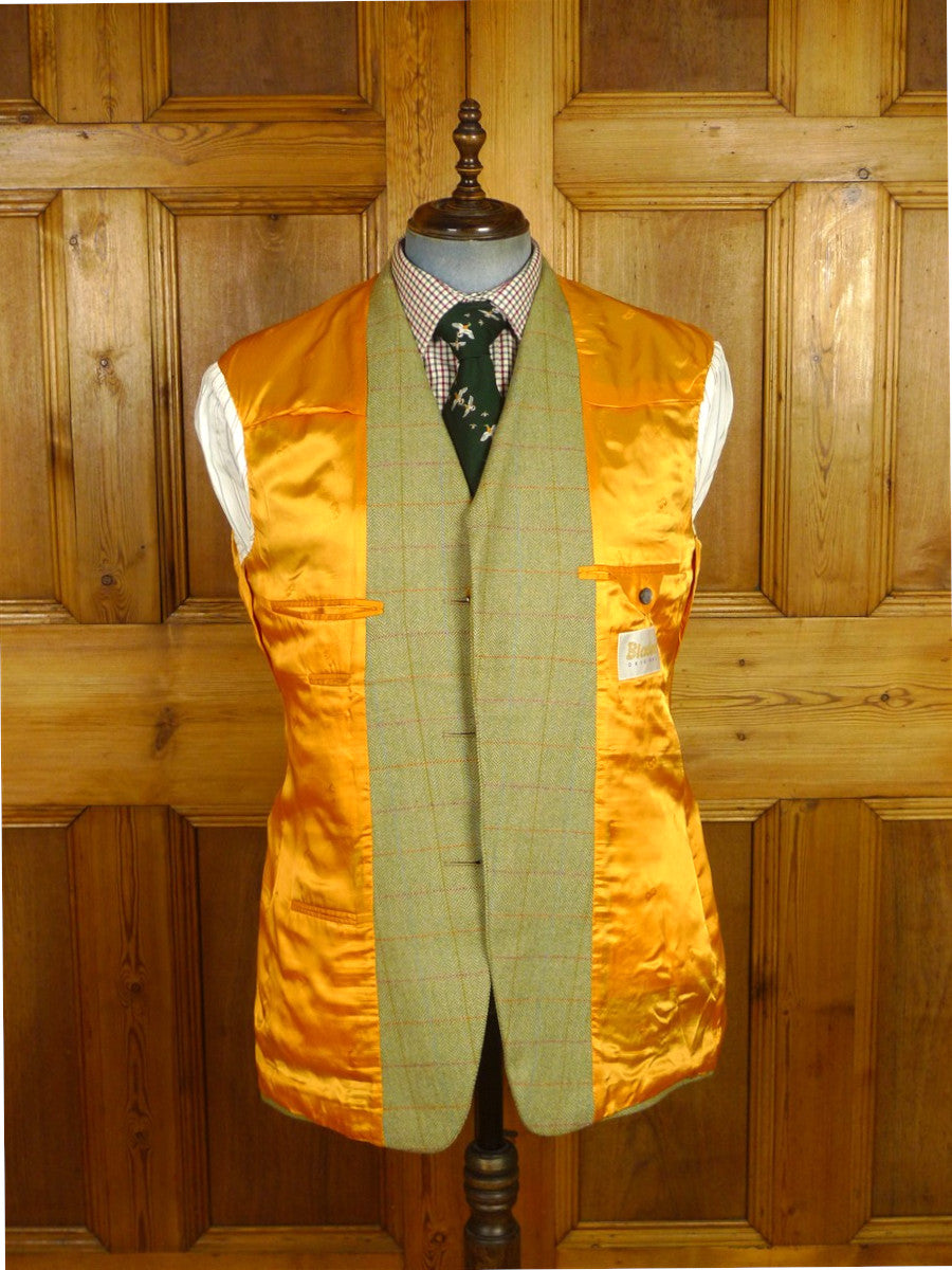 26/0440 mint bladen original 100% lambswool green graph check tweed jacket (rrp £450) 42 regular