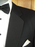 26/0446 immaculate welsh & jefferies savile row bespoke heavyweight black barathea wool dinner jacket w/ grosgrain facings 46 regular