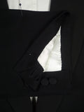 26/0446 immaculate welsh & jefferies savile row bespoke heavyweight black barathea wool dinner jacket w/ grosgrain facings 46 regular