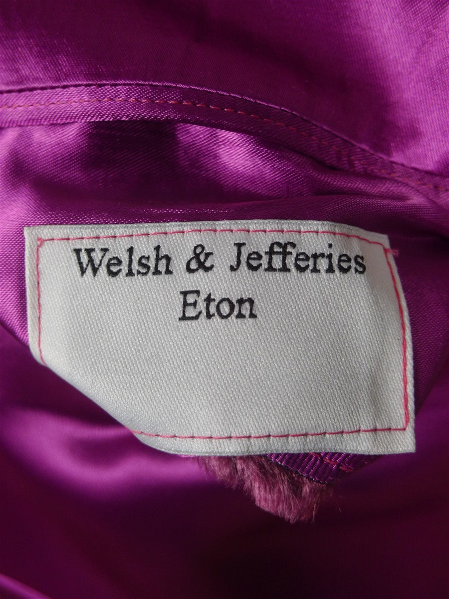 26/0446 immaculate welsh & jefferies savile row bespoke heavyweight black barathea wool dinner jacket w/ grosgrain facings 46 regular