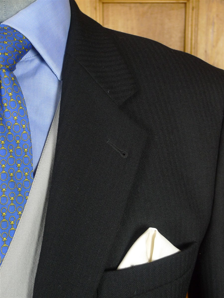 26/0462 immaculate black herringbone wool masonic morning jacket 43 regular