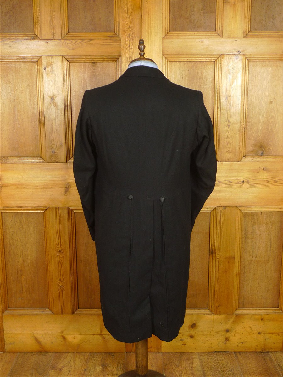 26/0470 vintage 1930s german tailor black wool morning coat 42 regular to long